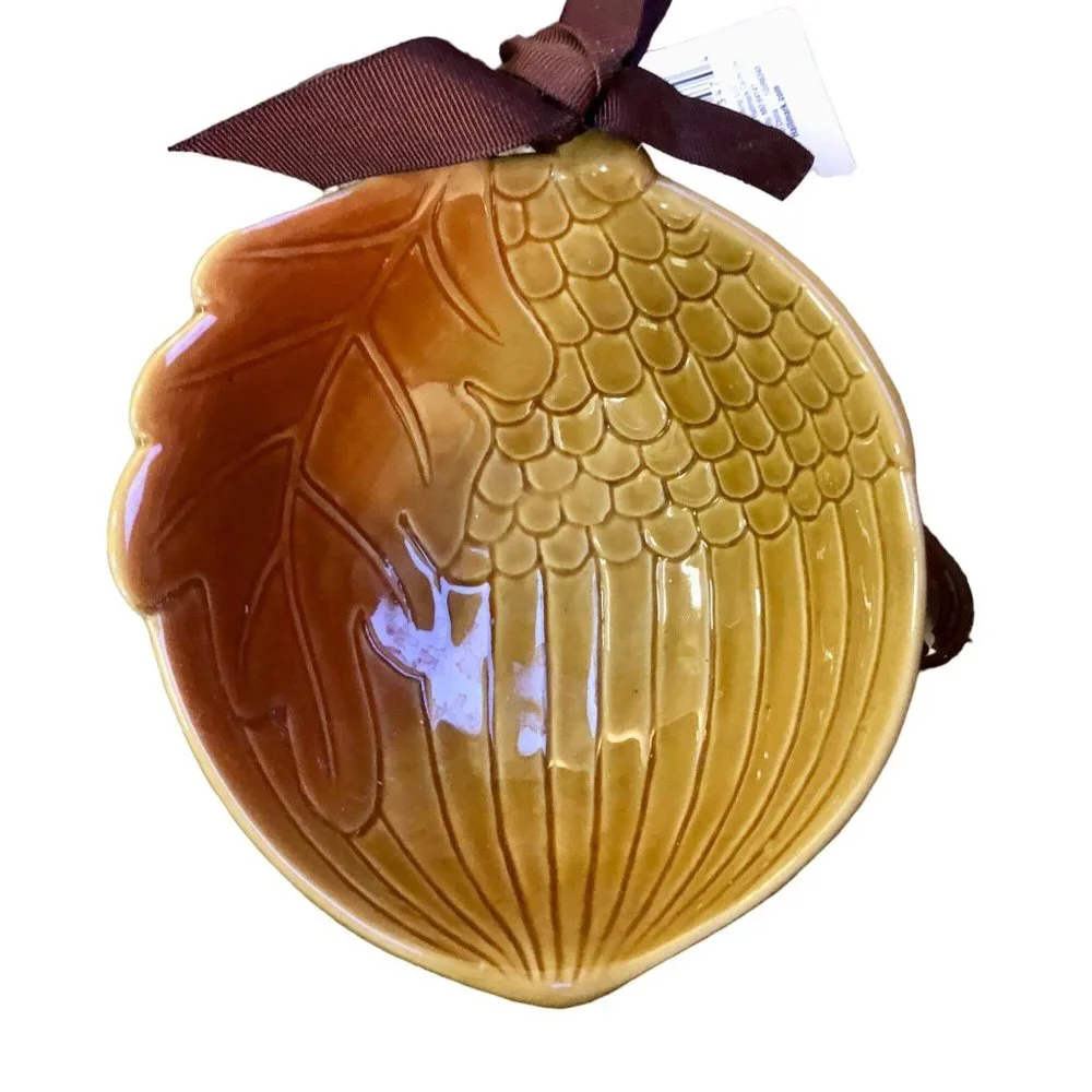 Hallmark Autumn Acorn Bowl with Serving Spoon - New Small